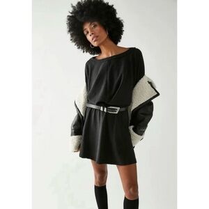 Free People Beach Santa Maria Black Mini Dress Small